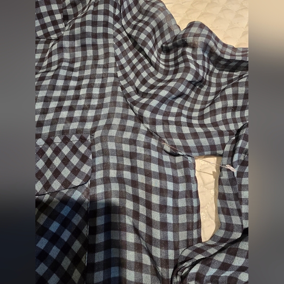 Johnny Was Jade Women Blk &Blue Sheer Button Dawn Top XS - Picture 6 of 6